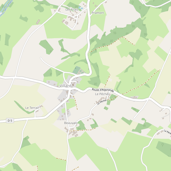 Carte des location-voiture à Villard (Creuse) Thumbnail