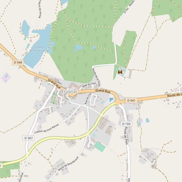 Carte des hotels à Étagnac Thumbnail