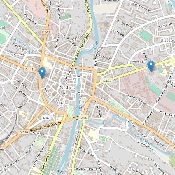 Carte des bibliotheques à Castres (Tarn) Thumbnail