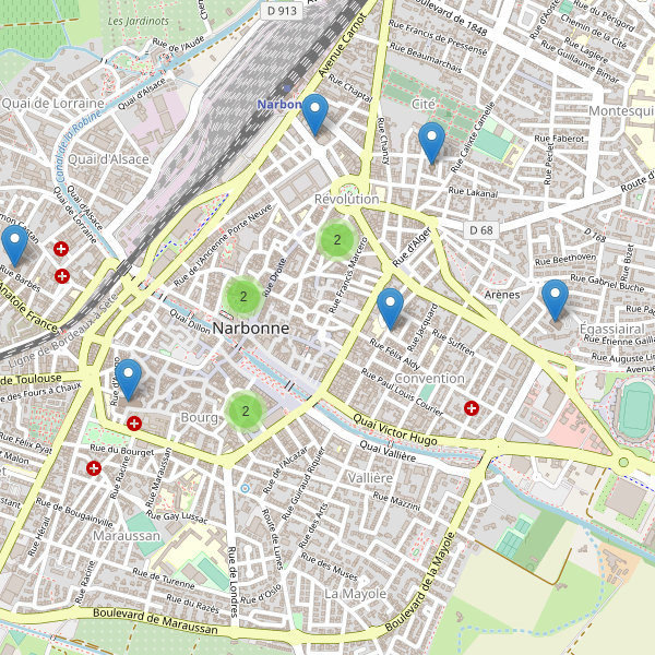 Carte des eglises à Narbonne Thumbnail