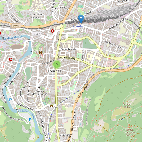 Carte des guichets-automatiques à Lourdes Thumbnail