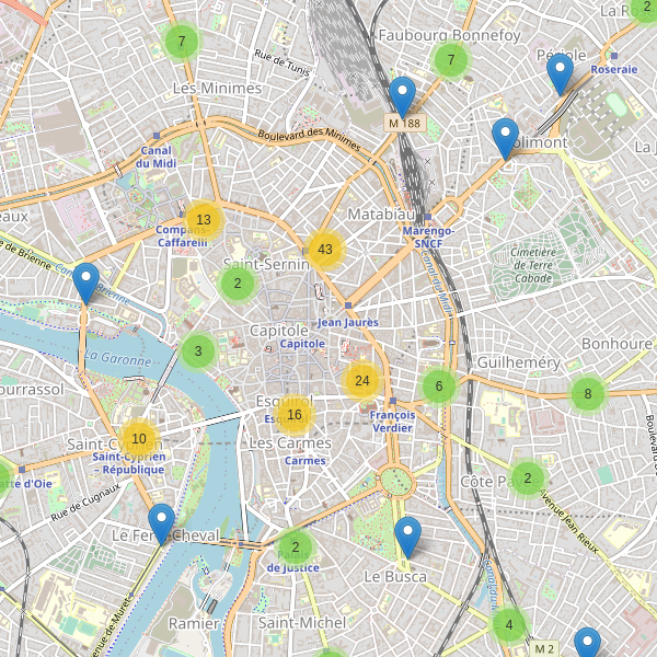 Carte des guichets-automatiques à Toulouse Thumbnail