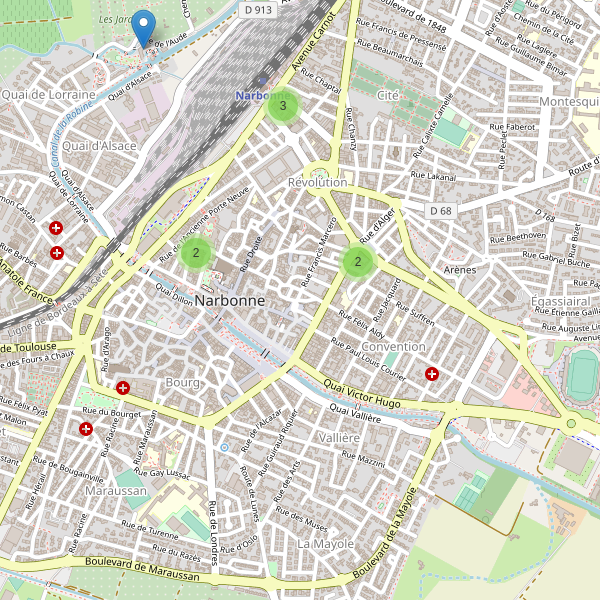 Thumbnail Carte des hôtels à Narbonne