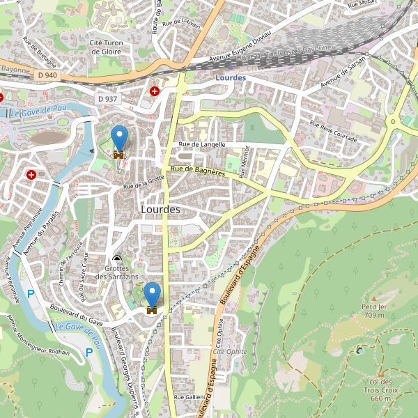 Carte des monuments à Lourdes Thumbnail