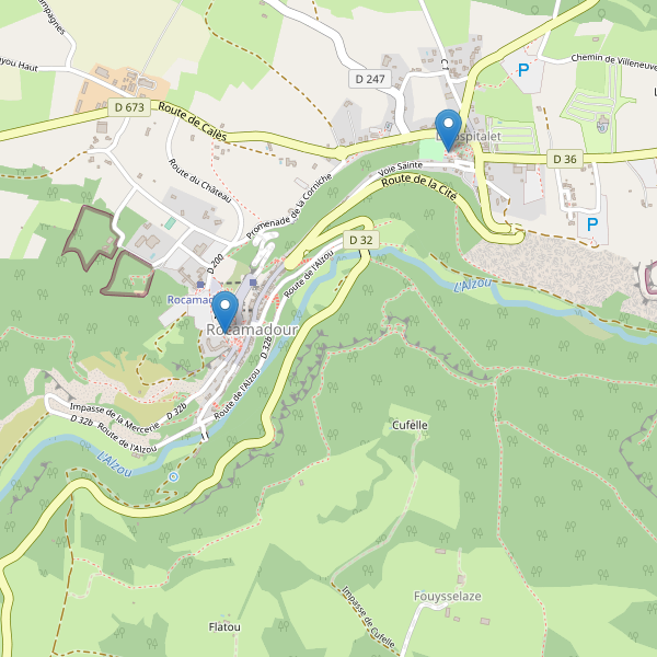 Carte des monuments à Rocamadour Thumbnail