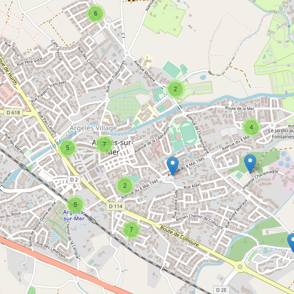 Thumbnail Carte des parkings à Argelès-sur-Mer