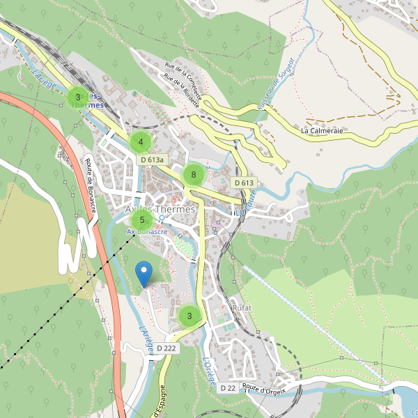 Carte des parkings à Ax-les-Thermes Thumbnail