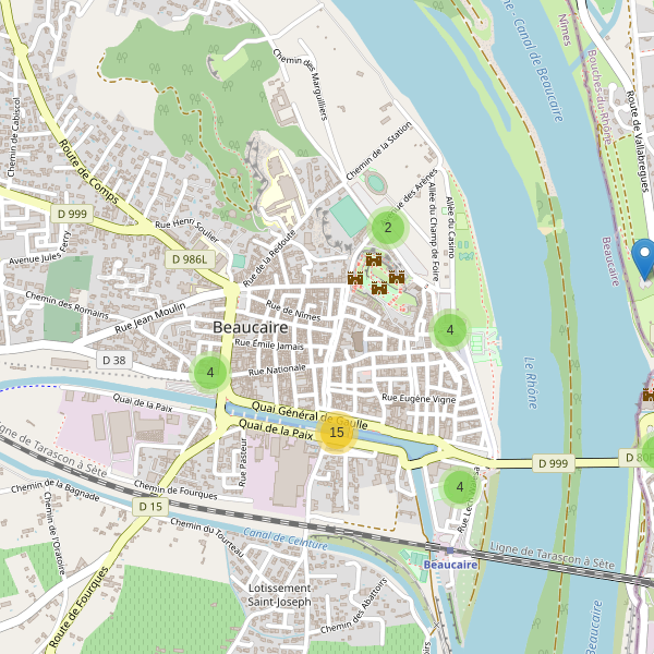 Carte des parkings à Beaucaire (Gard) Thumbnail
