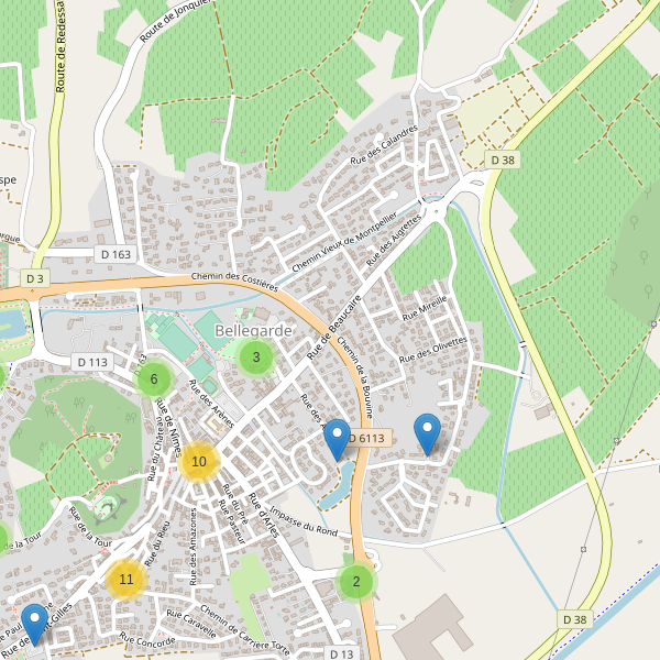 Carte des parkings à Bellegarde (Gard) Thumbnail