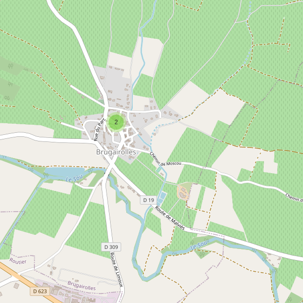 Carte des parkings à Brugairolles Thumbnail