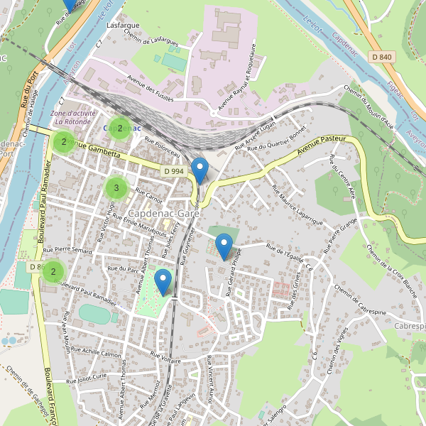 Carte des parkings à Capdenac-Gare Thumbnail