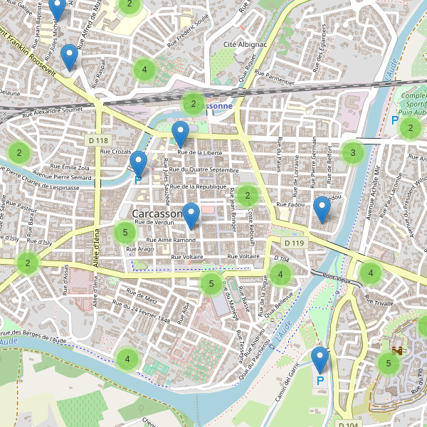 Thumbnail Carte des parkings à Carcassonne