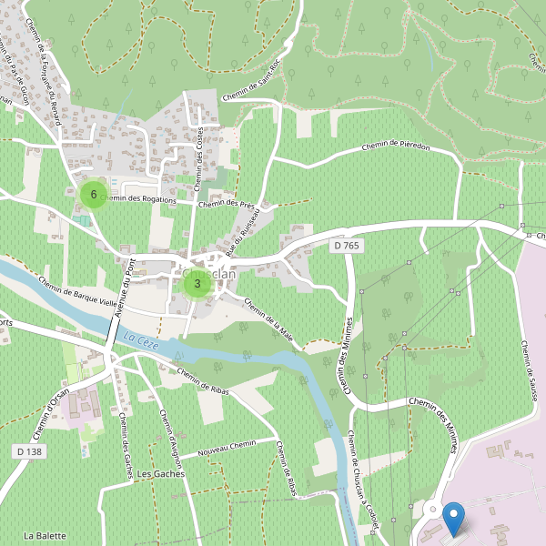 Carte des parkings à Chusclan Thumbnail
