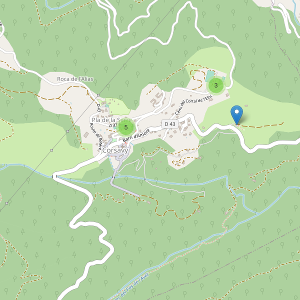Carte des parkings à Corsavy Thumbnail