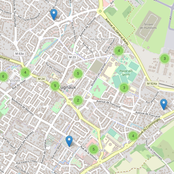Carte des parkings à Cugnaux Thumbnail