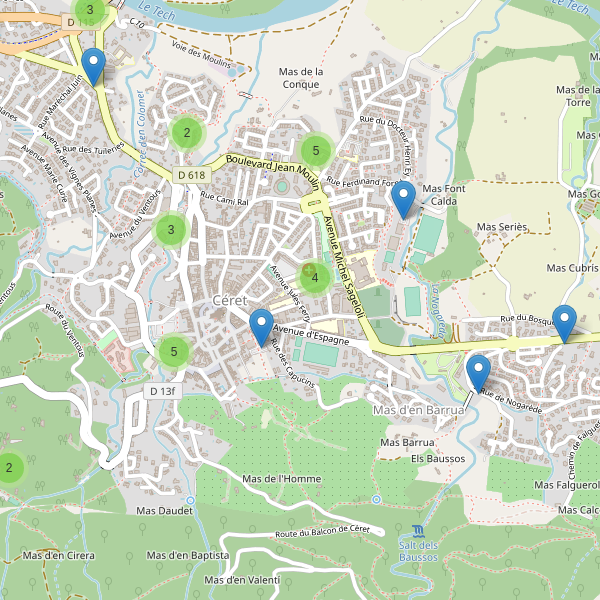 Carte des parkings à Céret Thumbnail