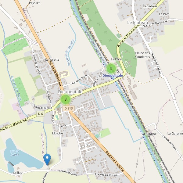 Carte des parkings à Dieupentale Thumbnail
