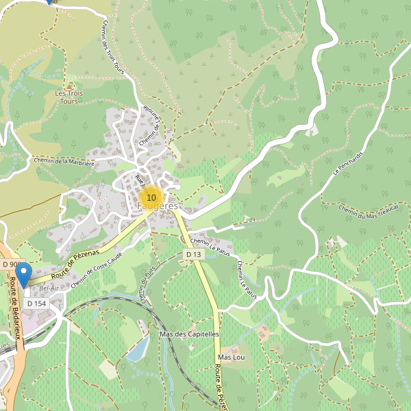 Carte des parkings à Faugères (Hérault) Thumbnail