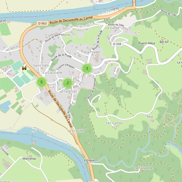 Carte des parkings à Flagnac Thumbnail