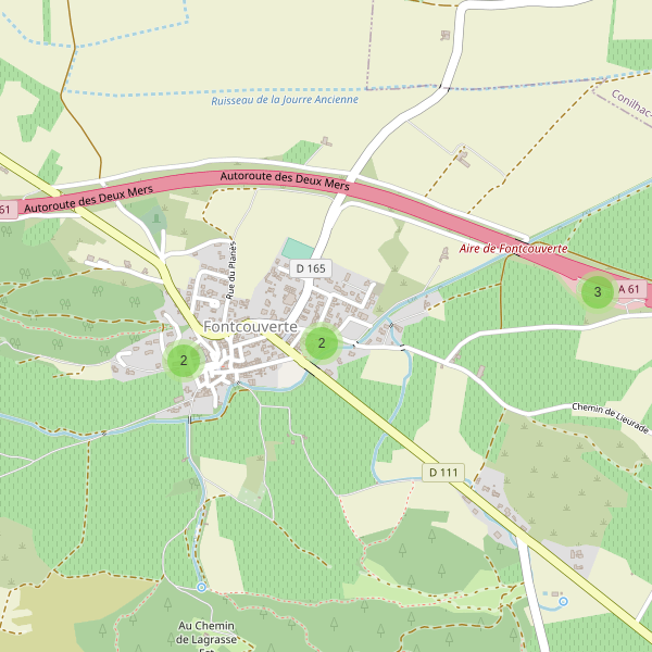 Carte des parkings à Fontcouverte (Aude) Thumbnail