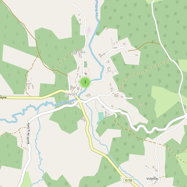 Carte des parkings à Javols Thumbnail