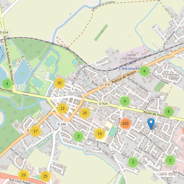 Carte des parkings à L'Isle-Jourdain (Gers) Thumbnail