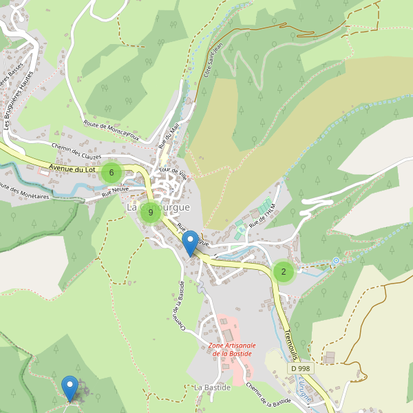 Carte des parkings à La Canourgue Thumbnail