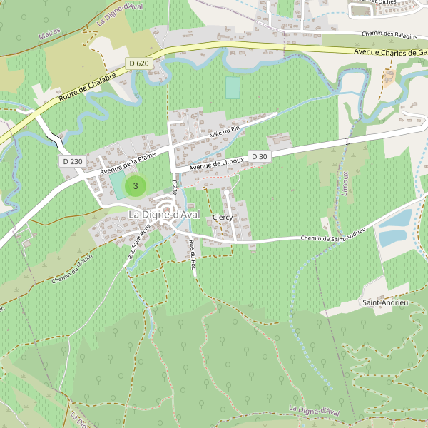 Carte des parkings à La Digne-d'Aval Thumbnail