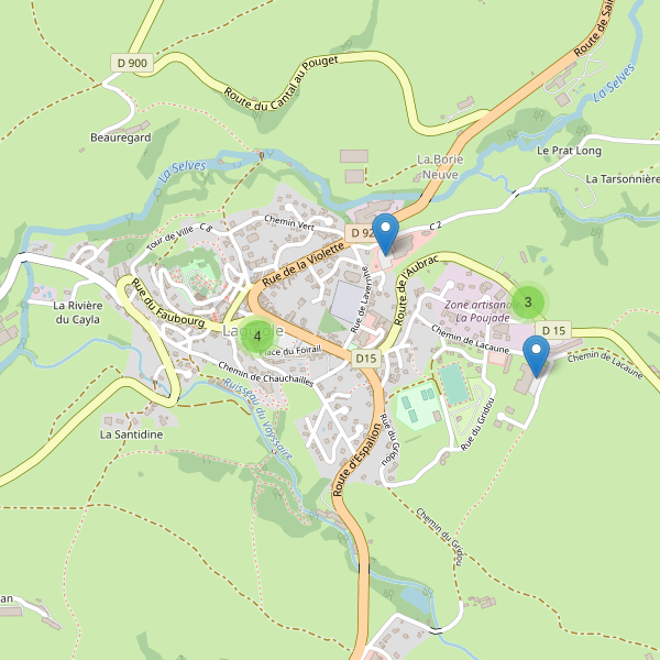 Carte des parkings à Laguiole Thumbnail