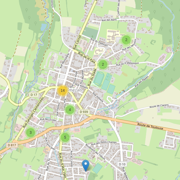 Carte des parkings à Lannemezan Thumbnail
