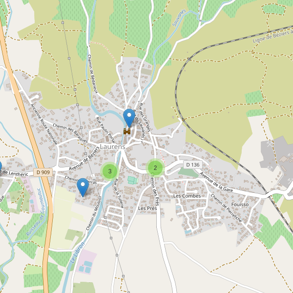 Carte des parkings à Laurens Thumbnail