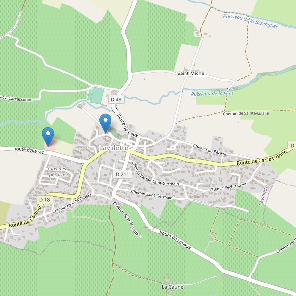 Carte des parkings à Lavalette (Aude) Thumbnail