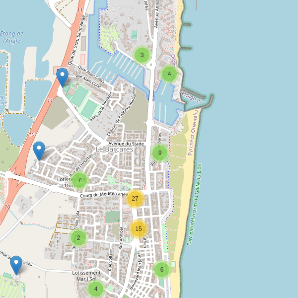 Carte des parkings à Le Barcarès Thumbnail