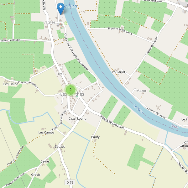 Carte des parkings à Les Barthes Thumbnail