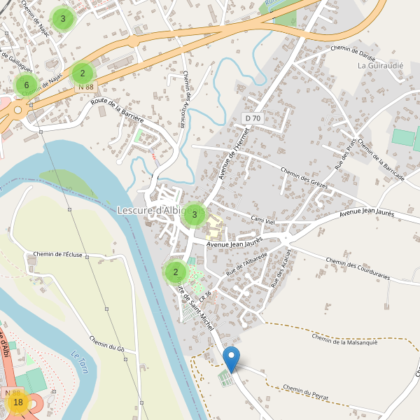 Carte des parkings à Lescure-d'Albigeois Thumbnail