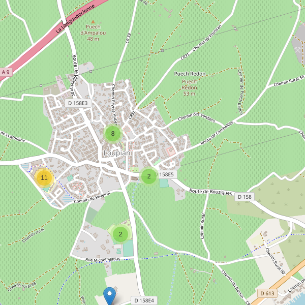 Carte des parkings à Loupian Thumbnail