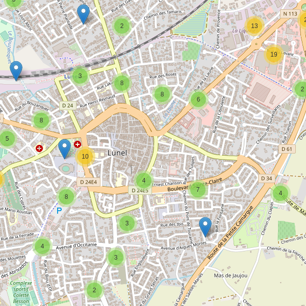 Thumbnail Carte des parkings à Lunel (Hérault)