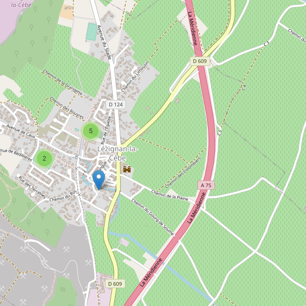 Carte des parkings à Lézignan-la-Cèbe Thumbnail