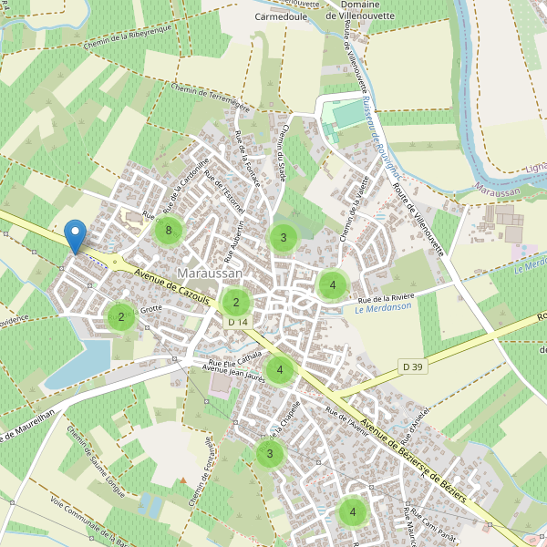Carte des parkings à Maraussan Thumbnail