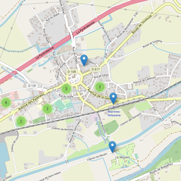 Carte des parkings à Martres-Tolosane Thumbnail