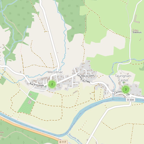 Carte des parkings à Mercenac Thumbnail