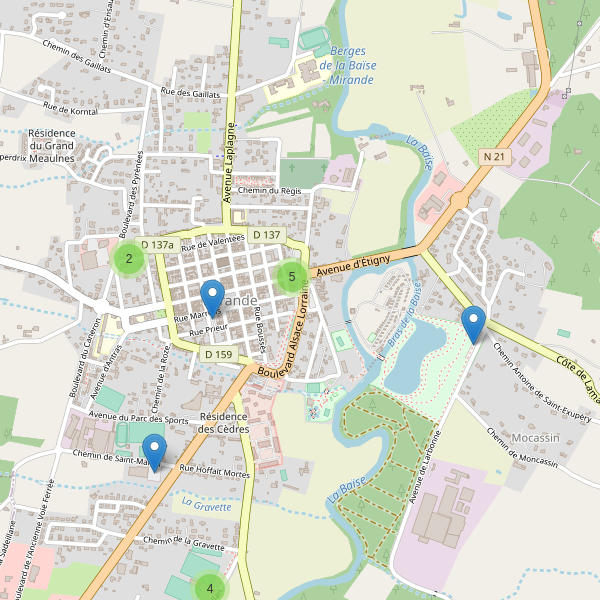 Carte des parkings à Mirande Thumbnail