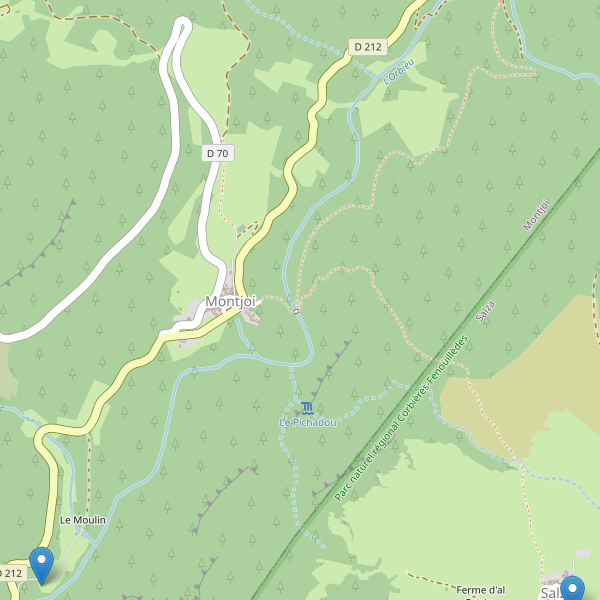 Carte des parkings à Montjoi (Aude) Thumbnail