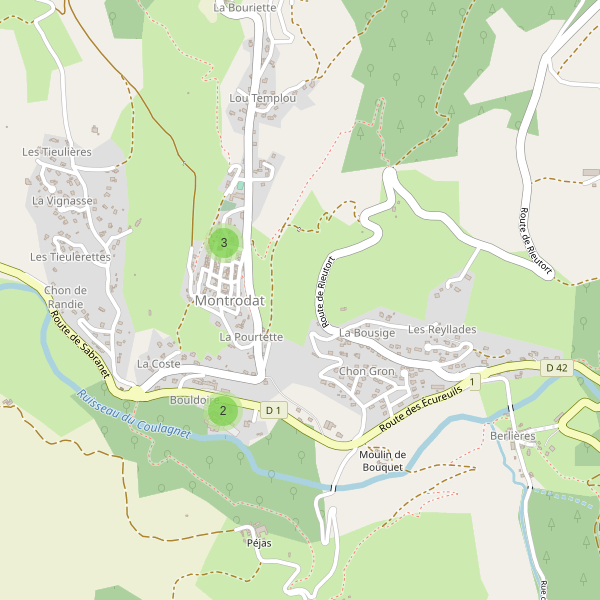Carte des parkings à Montrodat Thumbnail
