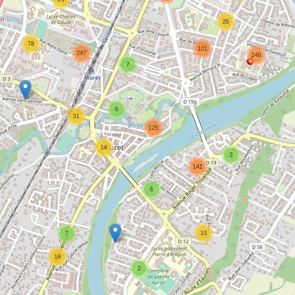 Carte des parkings à Muret Thumbnail