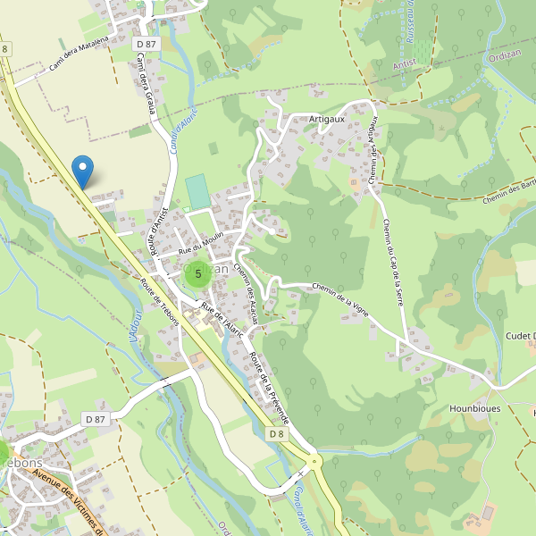 Carte des parkings à Ordizan Thumbnail