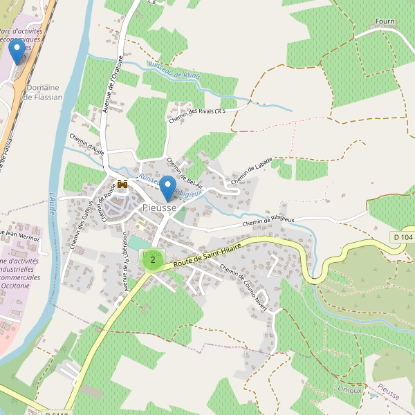 Carte des parkings à Pieusse Thumbnail