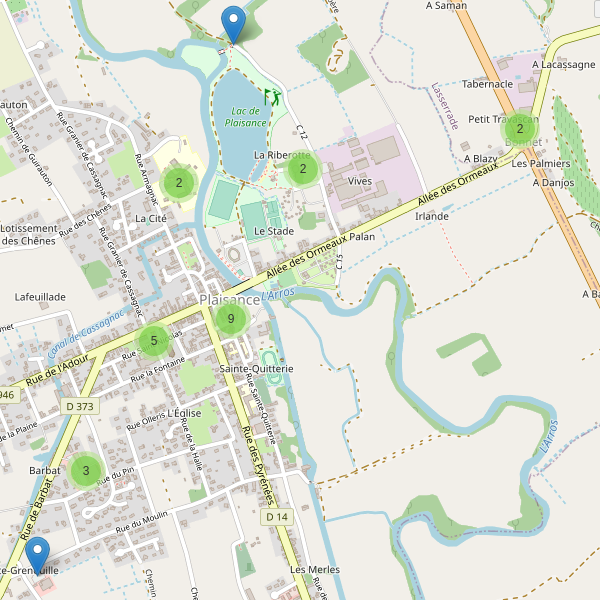 Carte des parkings à Plaisance (Gers) Thumbnail
