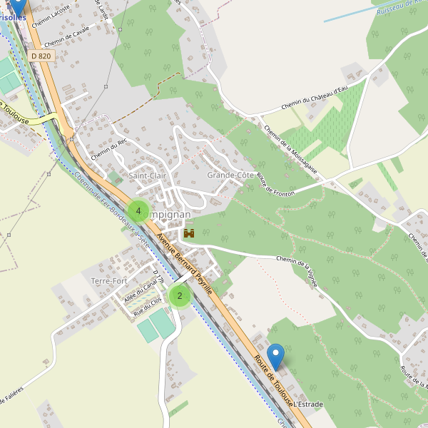 Carte des parkings à Pompignan (Tarn-et-Garonne) Thumbnail