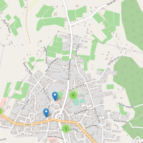 Carte des parkings à Prayssac Thumbnail